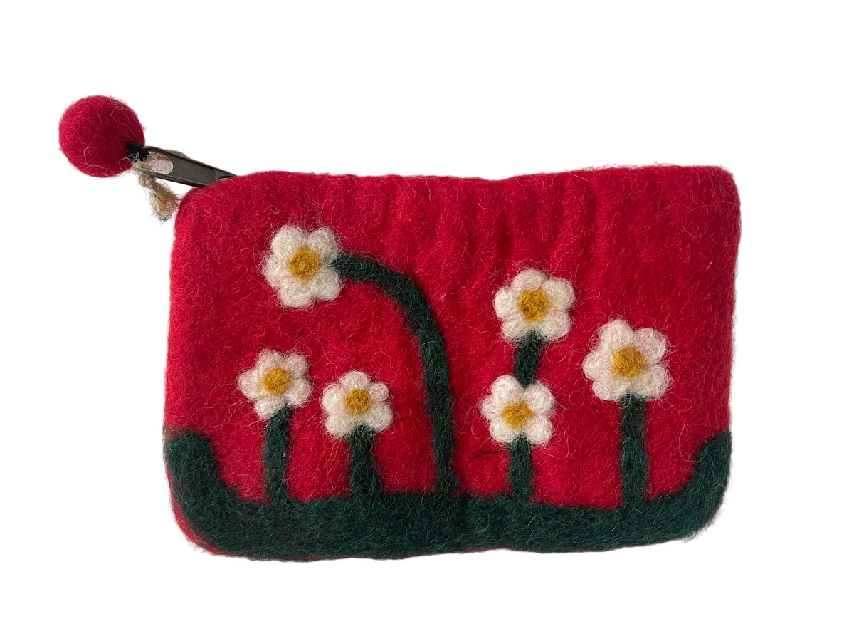 Portemonnee met rits-bloemen