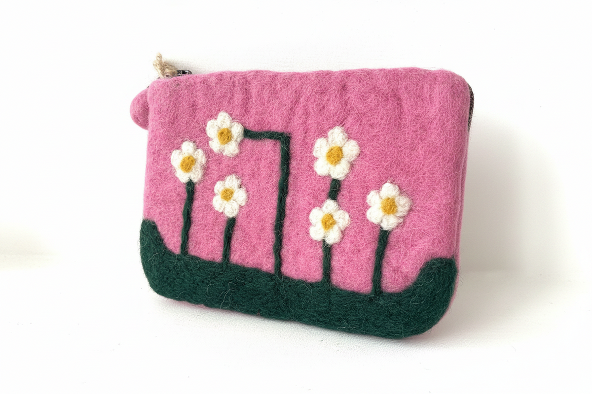 Portemonnee met rits-bloemen