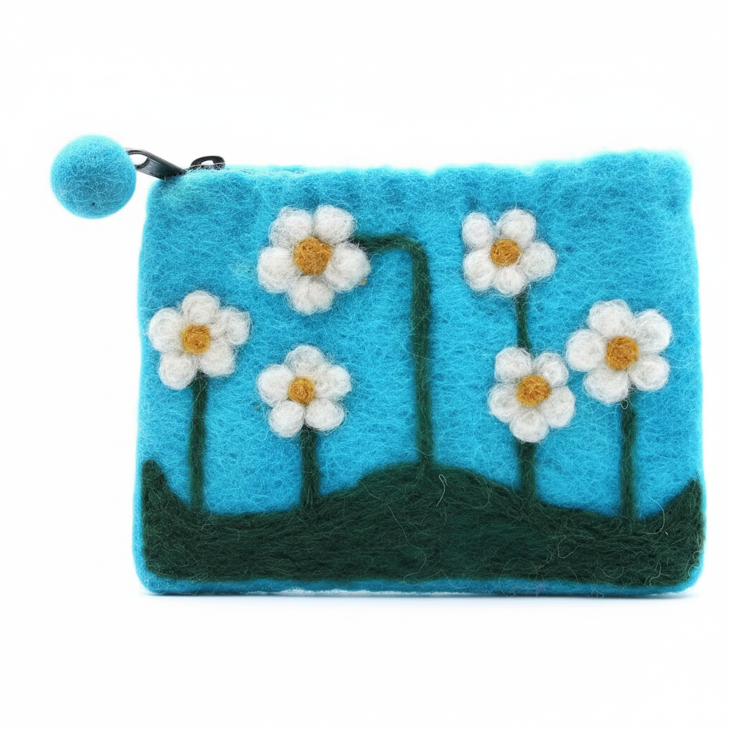 Portemonnee met rits-bloemen