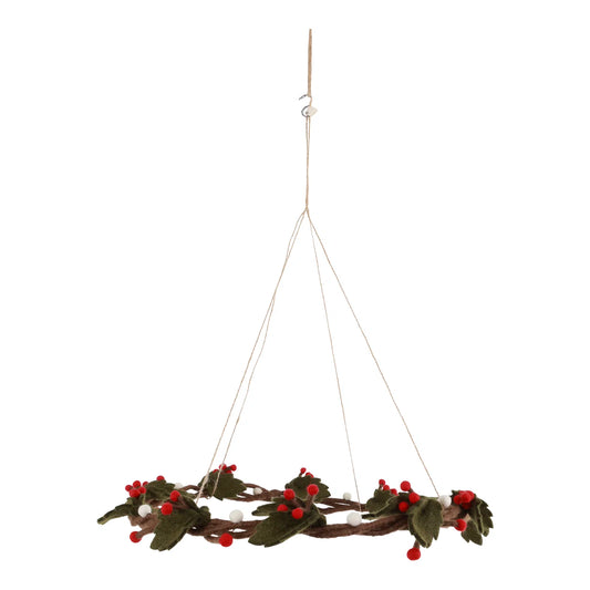 Kerstkrans hulst hangend